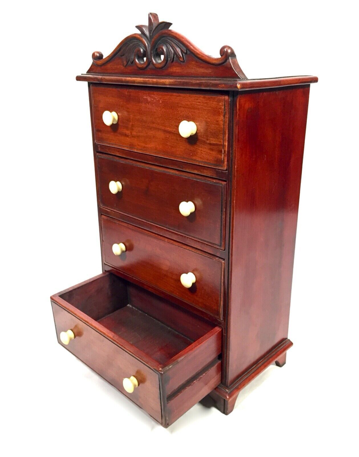 Antique Miniature Tabletop Wooden Chest Of Drawers C.1910 / Apprentice Furniture photo Furniture