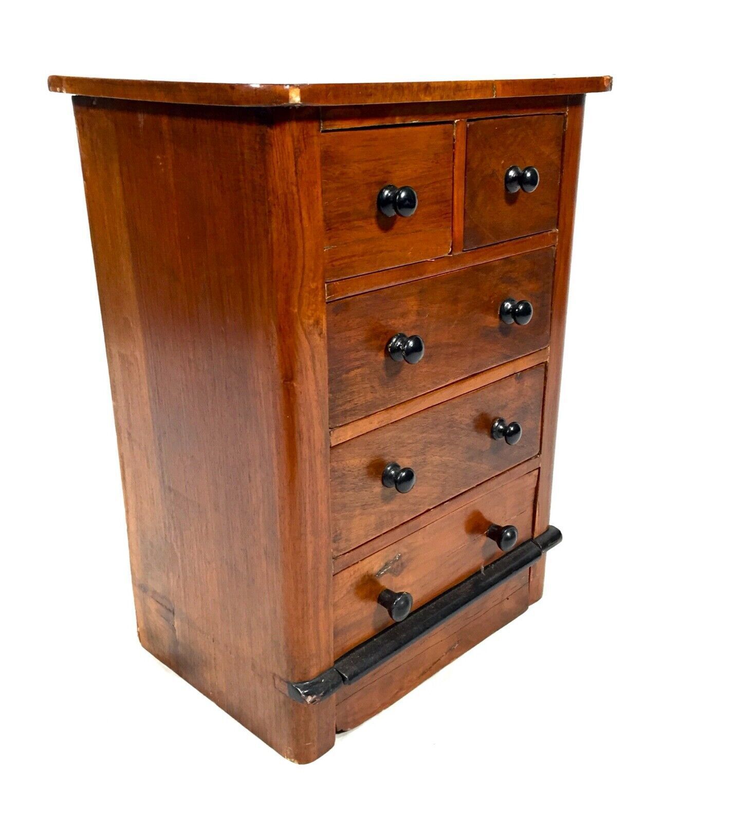 Antique Miniature Tabletop Wooden Chest Of Drawers C.1910 / Apprentice Furniture photo furniture