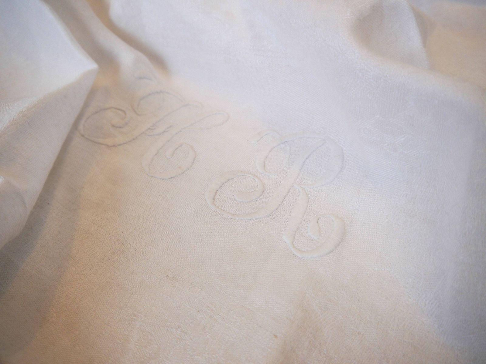 photo furniture Set Of 6 French Damask Hand Stitched Napkins, Vintage Table Napkins, Monogrammed Cotton Damask Table Napkins,