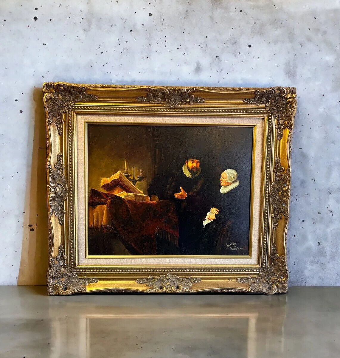 Original Signed Oil By Johnny Gaston In The Style Of Rembrandt
