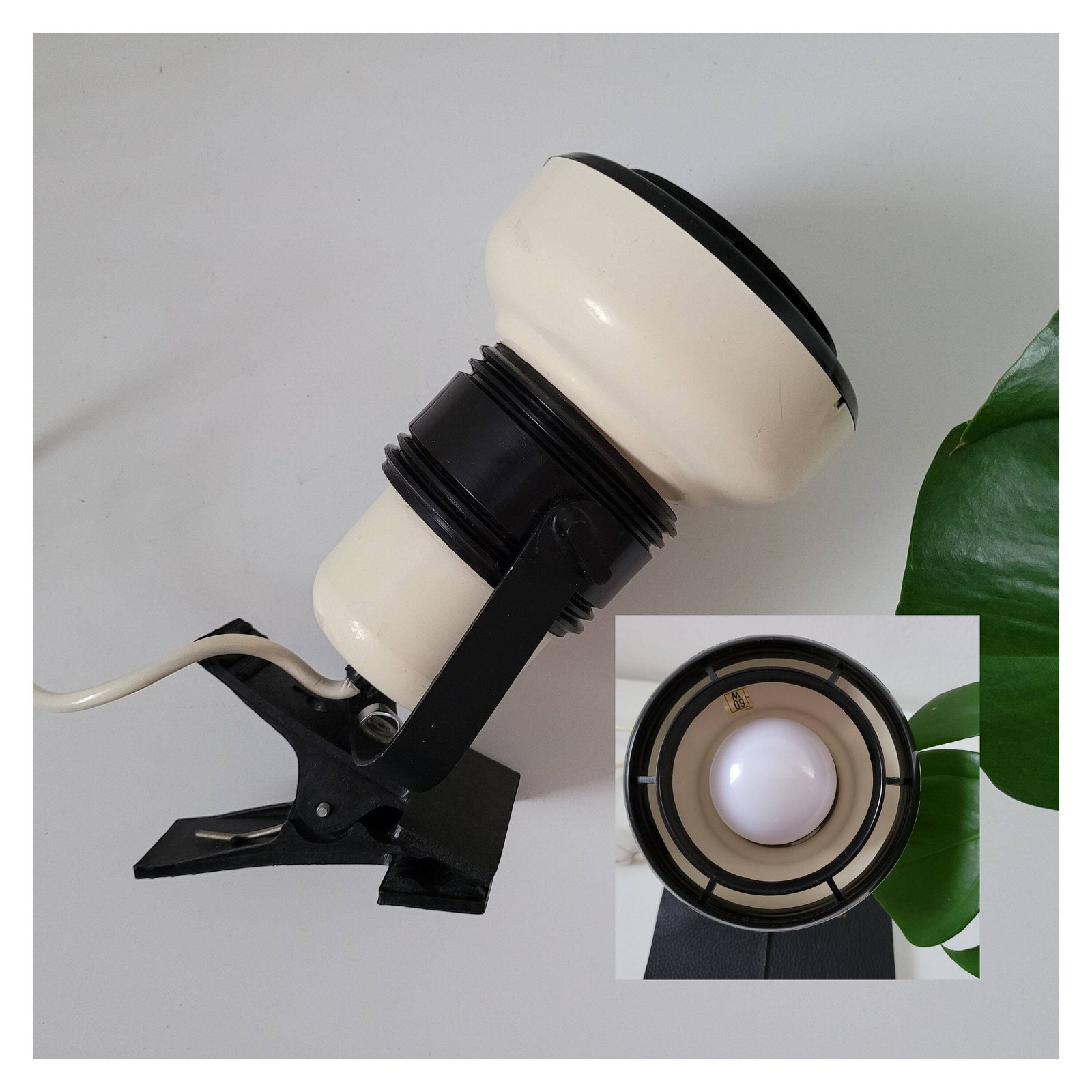 Vintage Table Lamp, Clip Lamp, Spotlight, Task Lamp, Bedside Lamps, Vintage Sconce, Black And White Lamp, Retro Spotlamp, 70's, Retro Lamp