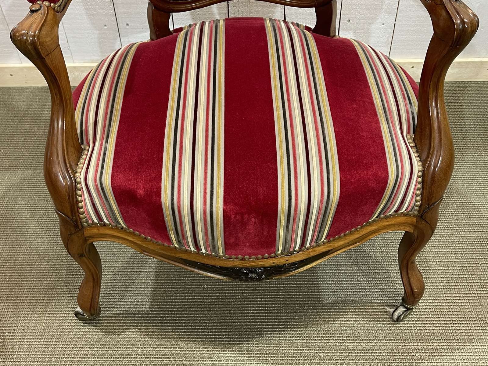 photo furniture Napoleon III Armchair Late 19th Century In Walnut