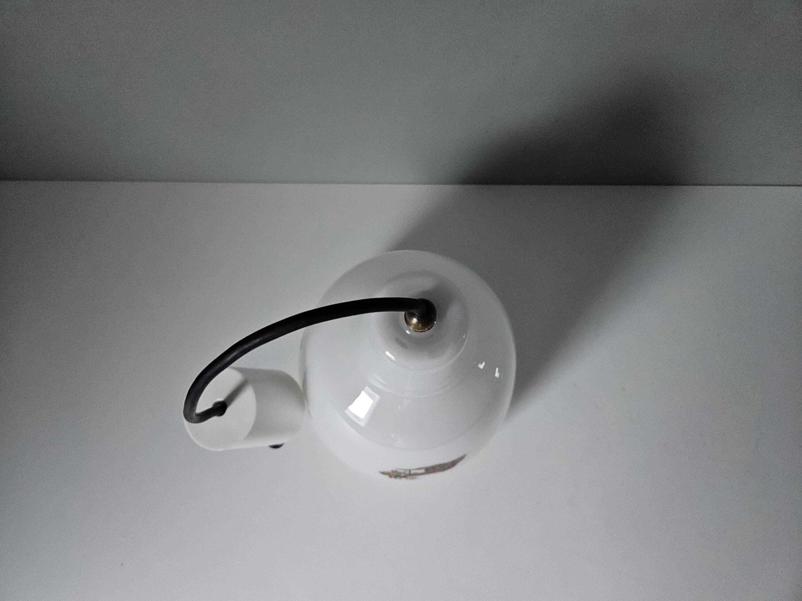 Vintage Pendant Light, Old Kitchen Lamp, Opaline Glass Ceiling Light, 60's, Farmhouse Lamp, Cottage Core, Love Couple And Carriage photo buy