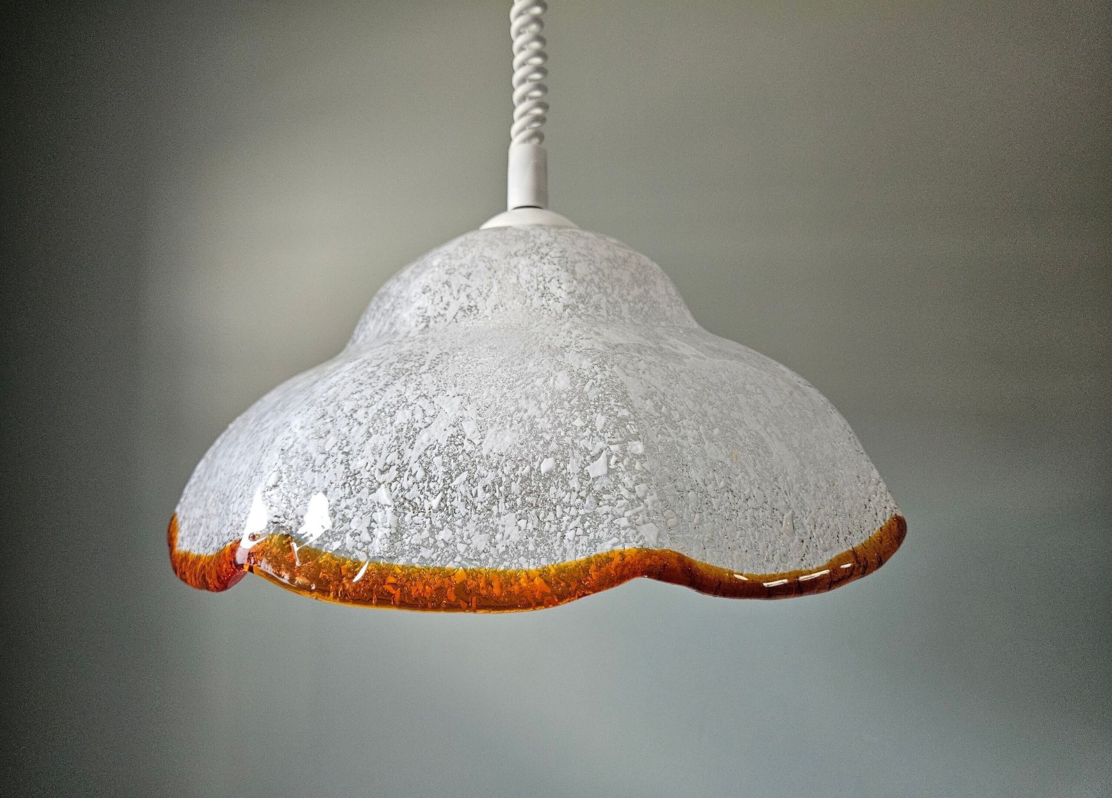 Murano Glass Lamp / Vintage Chandelier / Unique Pendant Light / Italian Design / Yugoslavia 70's Light Fixture / Hanging Lamp / Mcm photo for sale