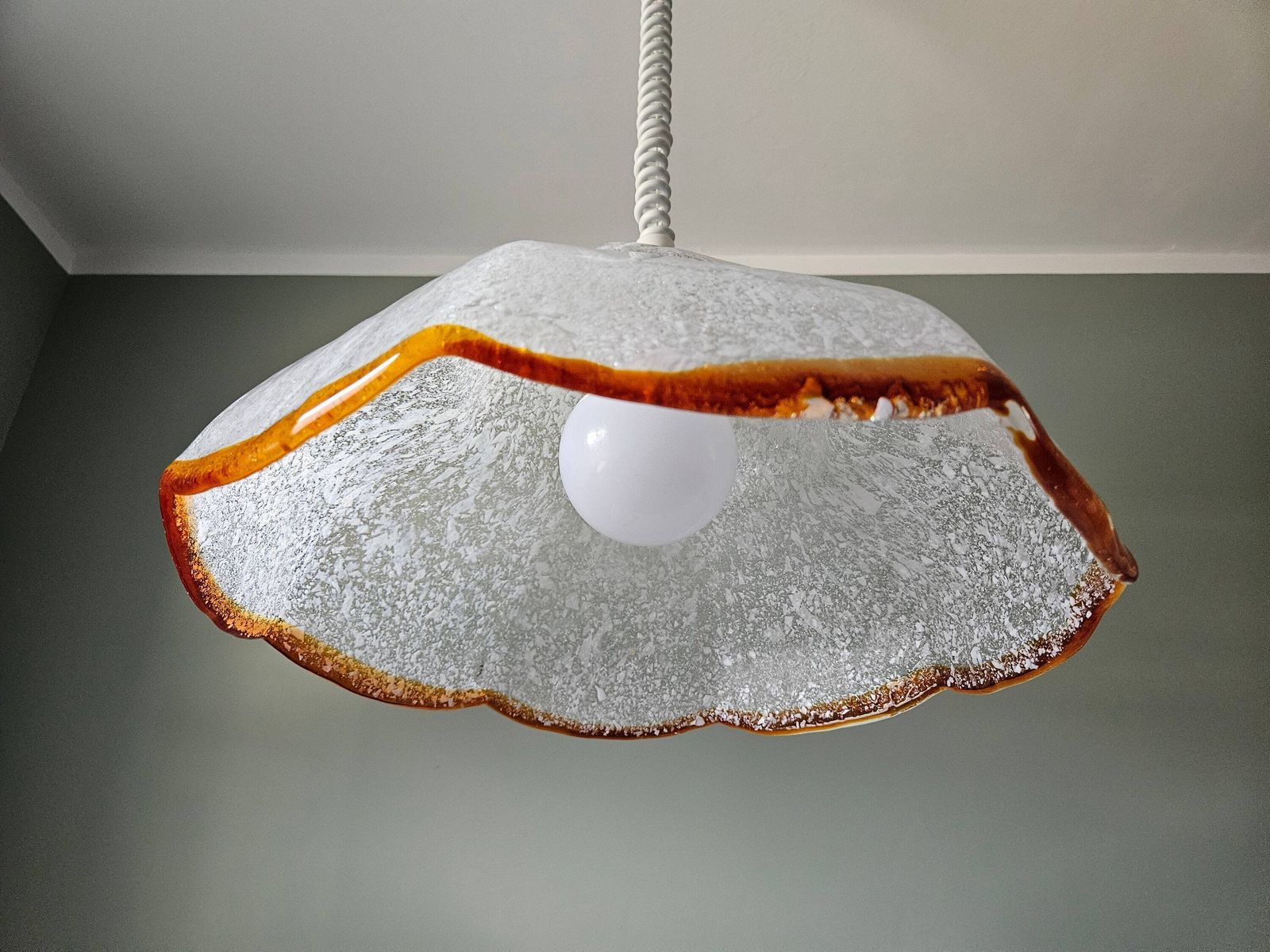 Murano Glass Lamp / Vintage Chandelier / Unique Pendant Light / Italian Design / Yugoslavia 70's Light Fixture / Hanging Lamp / Mcm photo vinterior