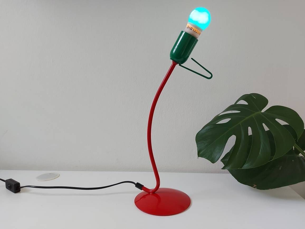 photo for sale Vintage Desk Lamp, Memphis Style, Spotlight, Task Lamp, Colorful Lamp, Pop Art Lamp, Funny Lamp, Spot Light, Back To School