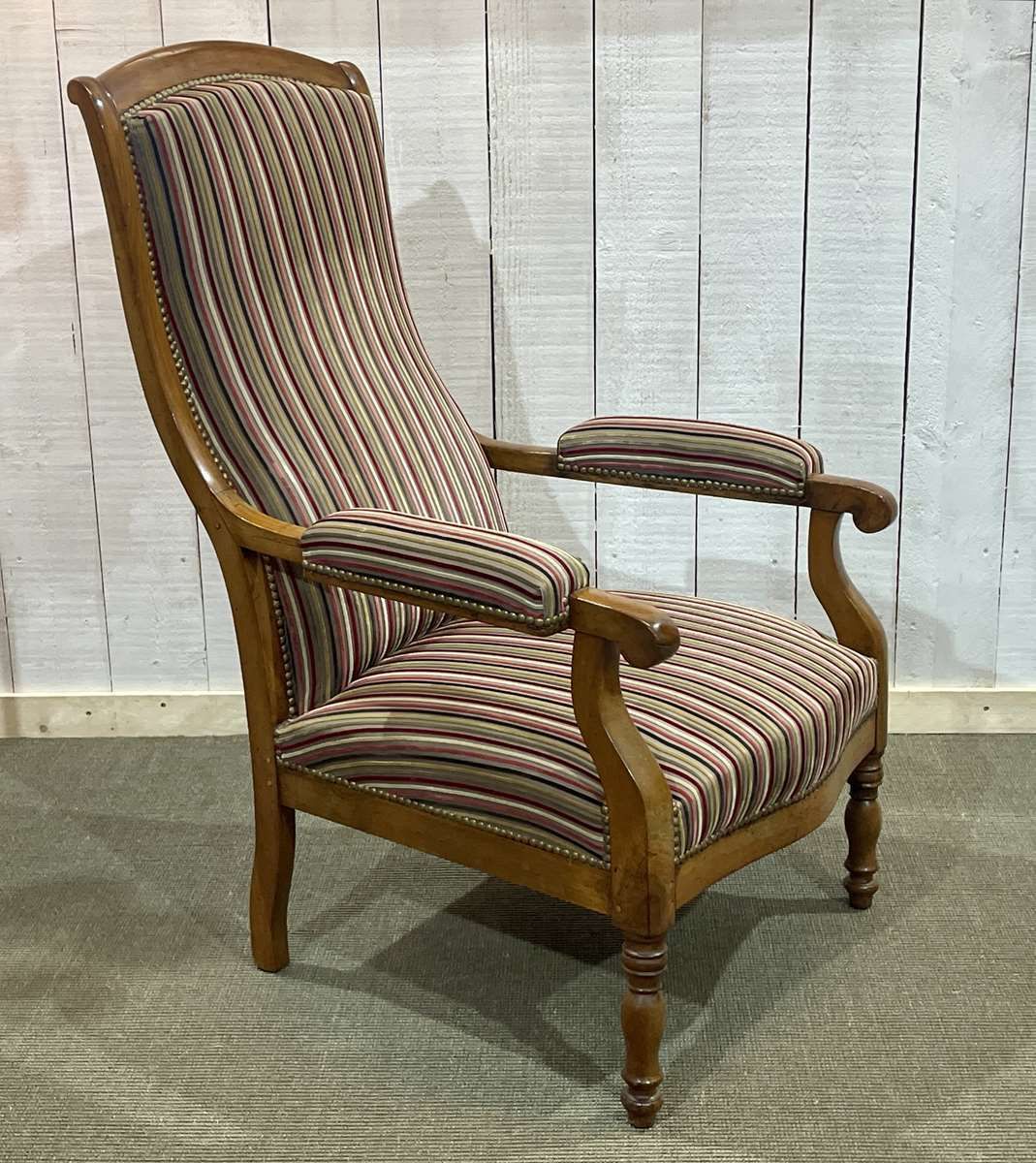 Late 19th Century Voltaire Armchair In Cherry Wood photo vintage