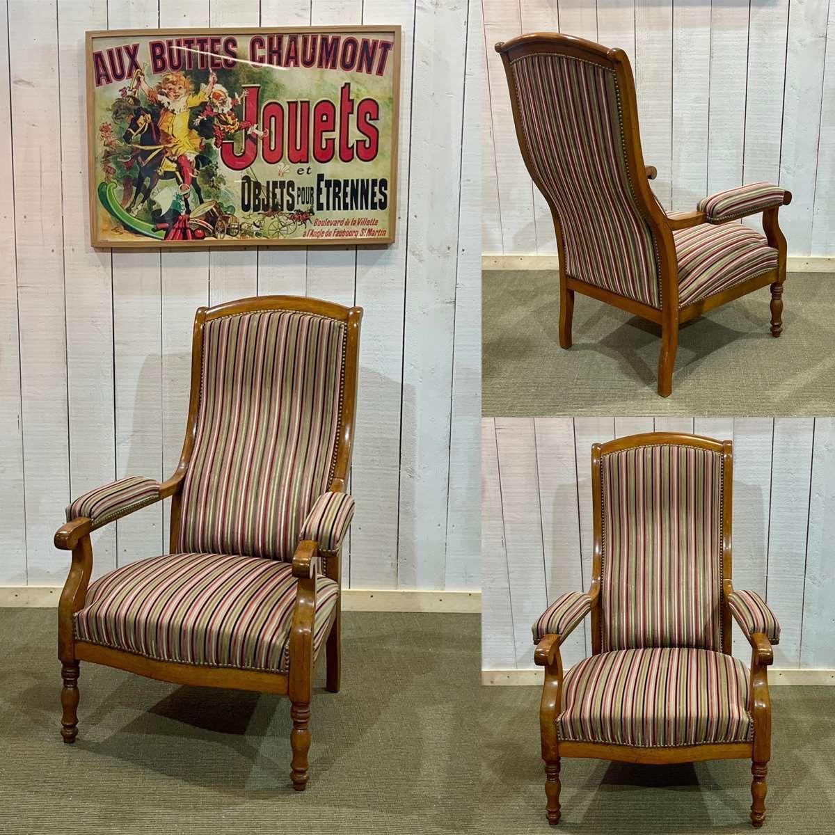 Late 19th Century Voltaire Armchair In Cherry Wood