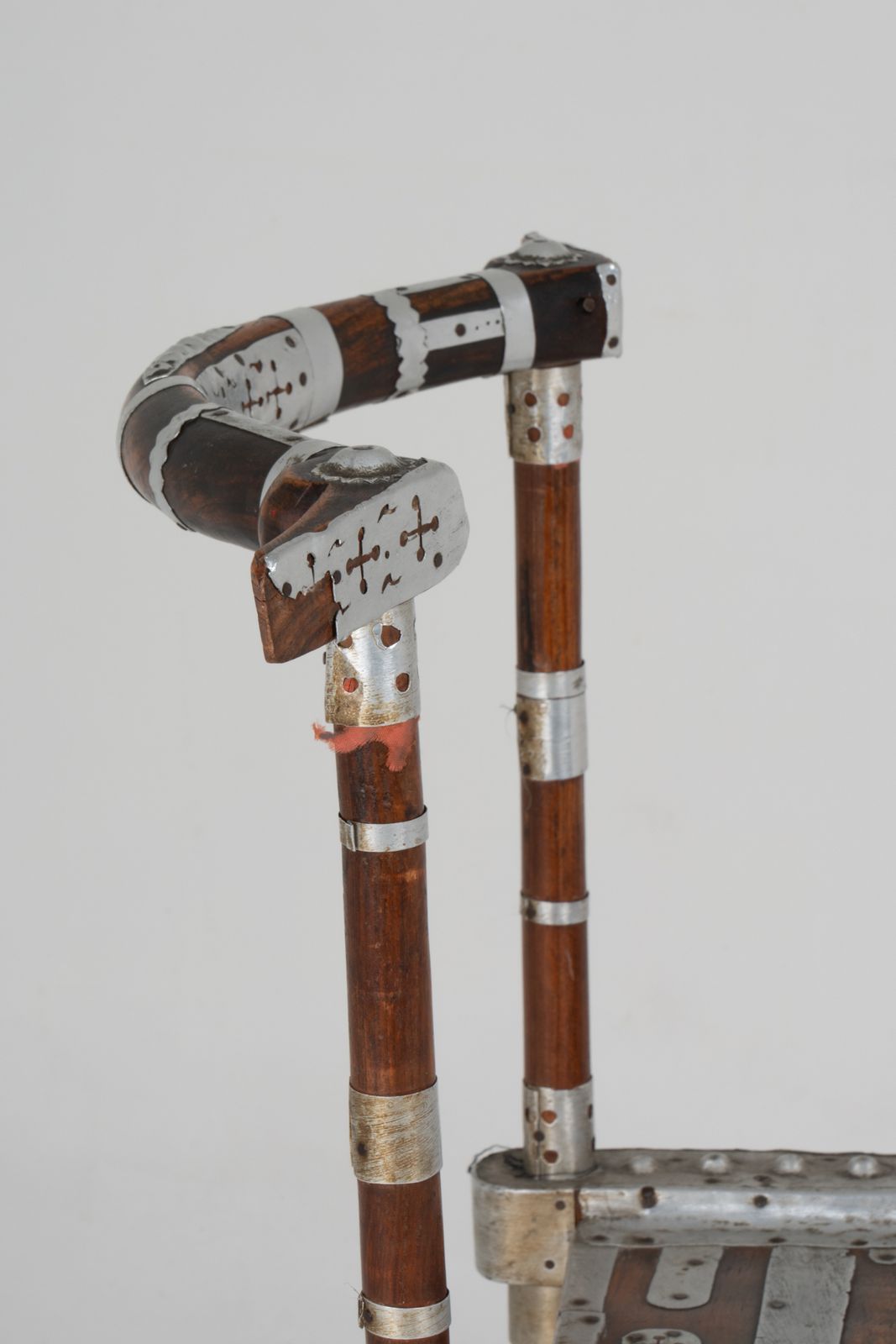 Chair With Hammered Metal Decoration, Twentieth Century photo Furniture