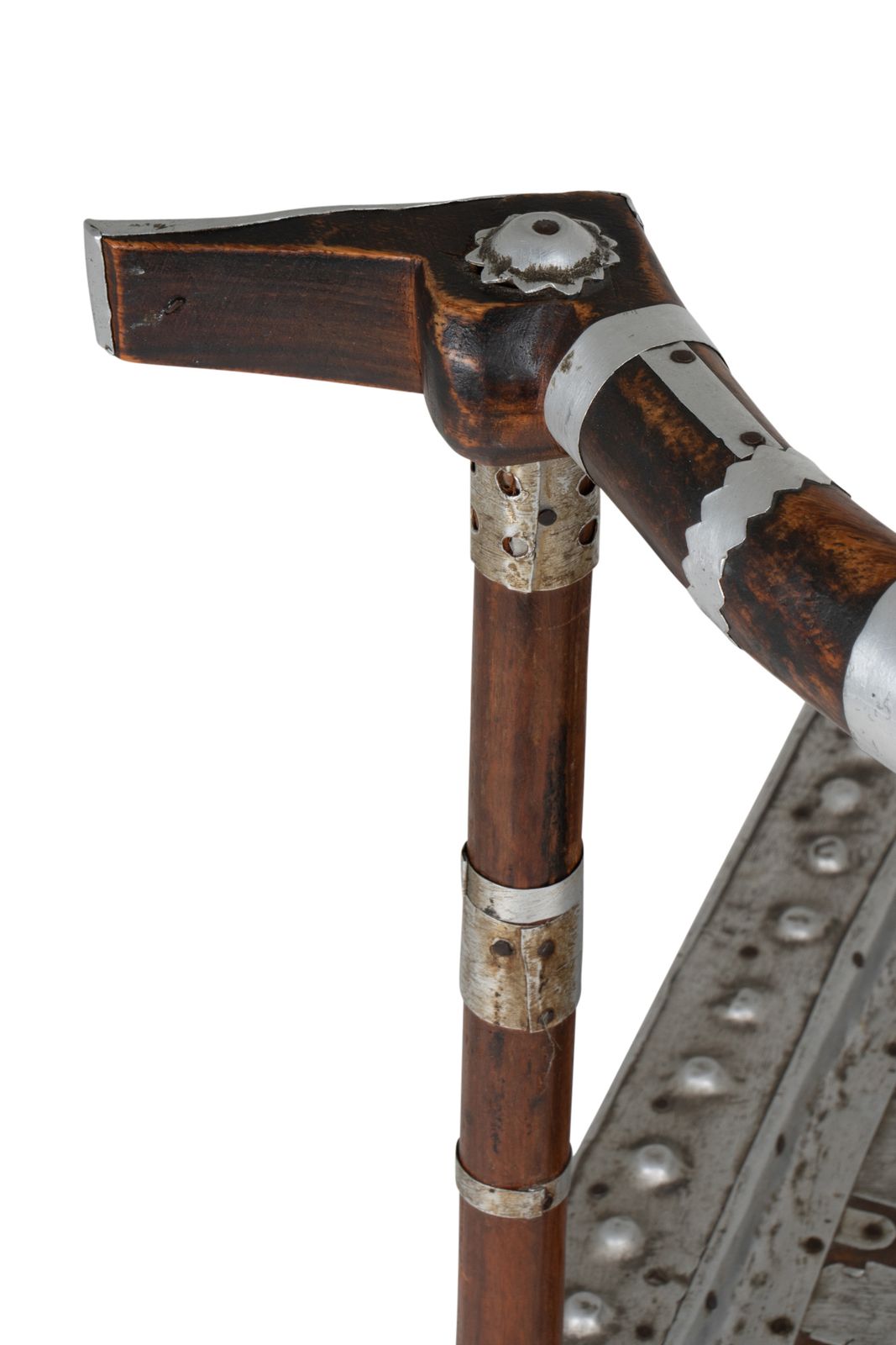 photo for sale Chair With Hammered Metal Decoration, Twentieth Century
