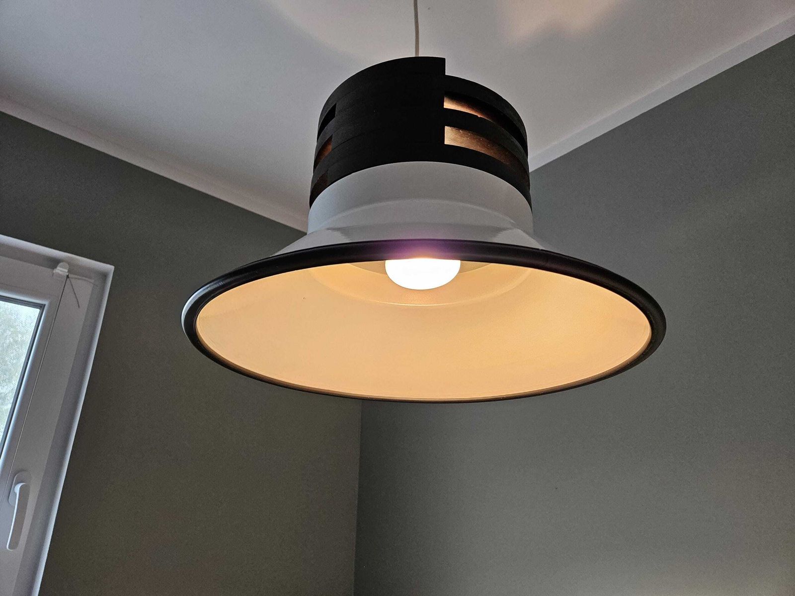 Xl Brutalist Light Fixture / Vintage Wood Metal Lamp / Mid Century Modern / Mcm Pendant Light / Hanging Lamp / Loft Chandelier / 80s / Rare photo Lighting