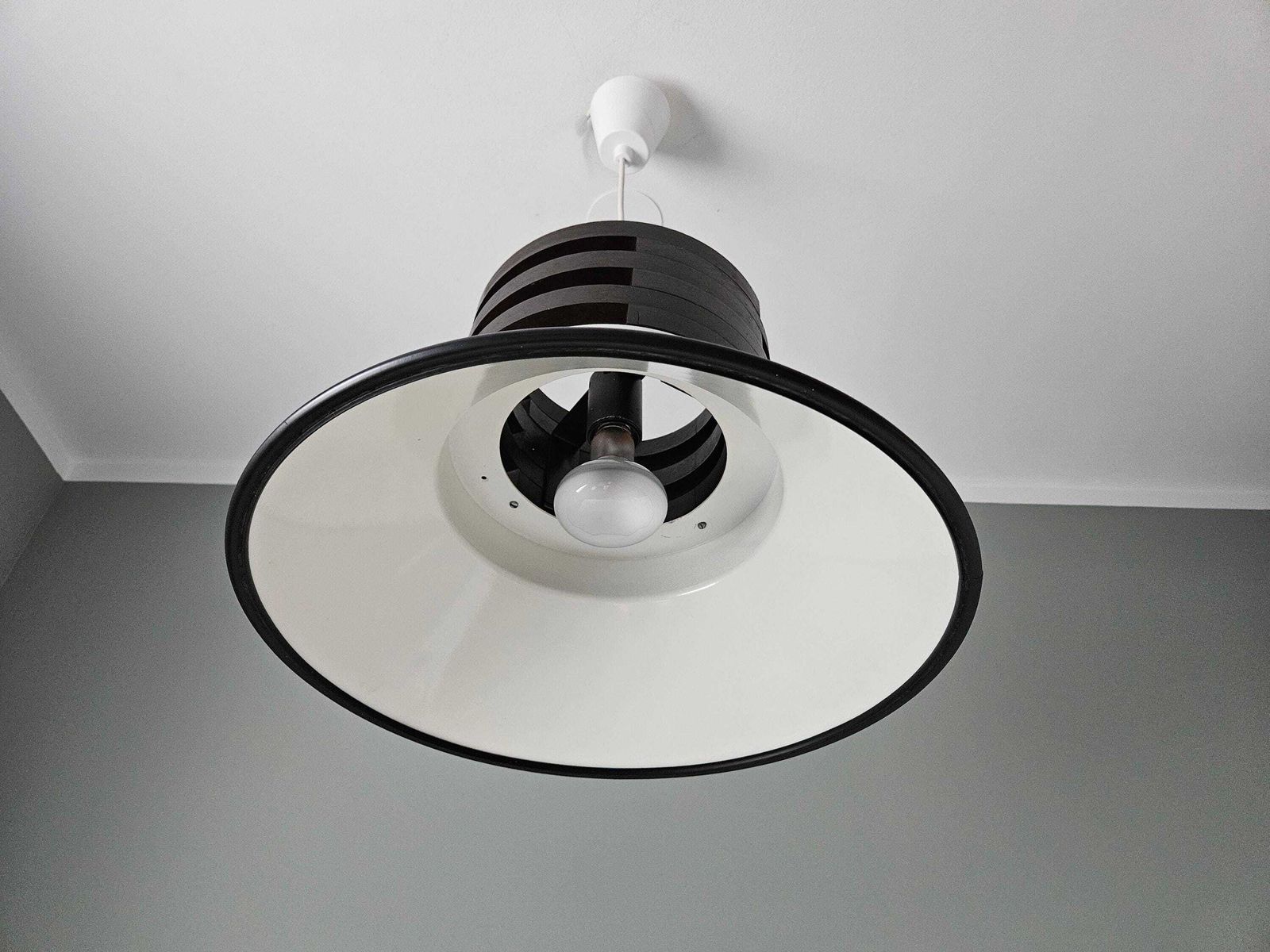 photo for sale Xl Brutalist Light Fixture / Vintage Wood Metal Lamp / Mid Century Modern / Mcm Pendant Light / Hanging Lamp / Loft Chandelier / 80s / Rare