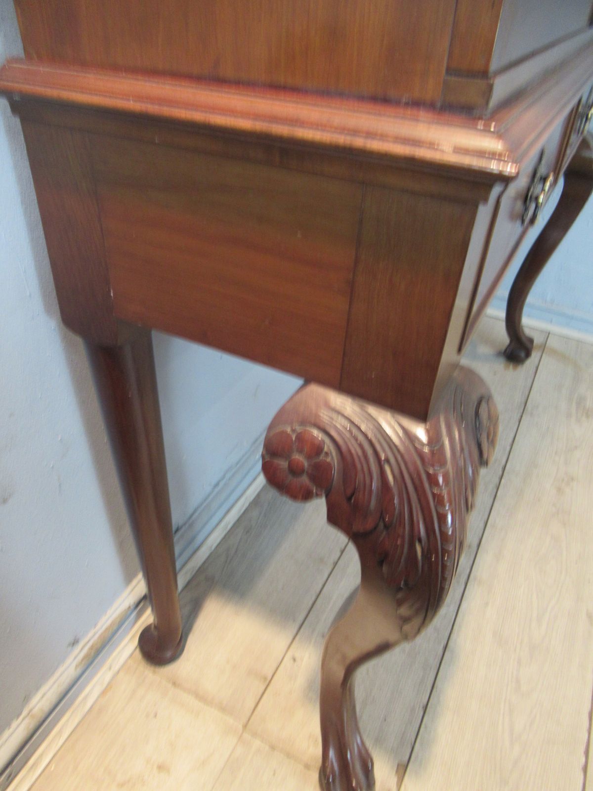Chippendale   Style Mahogany   Bookcase Dating   From Around  The 1910s photo vintage
