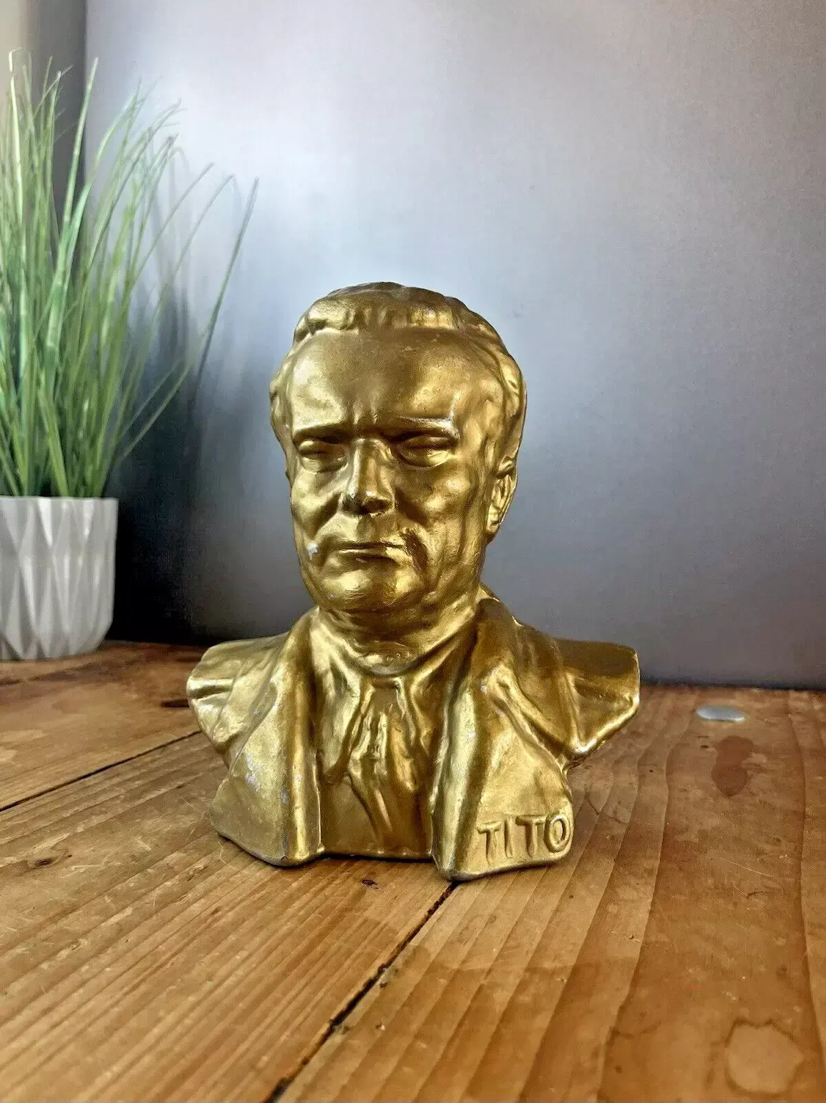 Cast Metal Bust Sculpture Of Josip Broz Tito Yugoslavian Communist Revolutionary