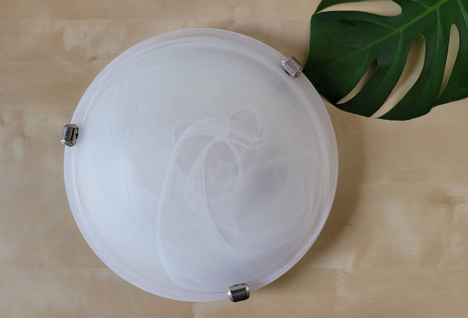 A Set Of 3 Large 11.8" Vintage Glass Flush Mount Ceiling Light In Murano Style, Wall Lamp, Sconce, Wall Sconce, Wall Lamp photo furniture