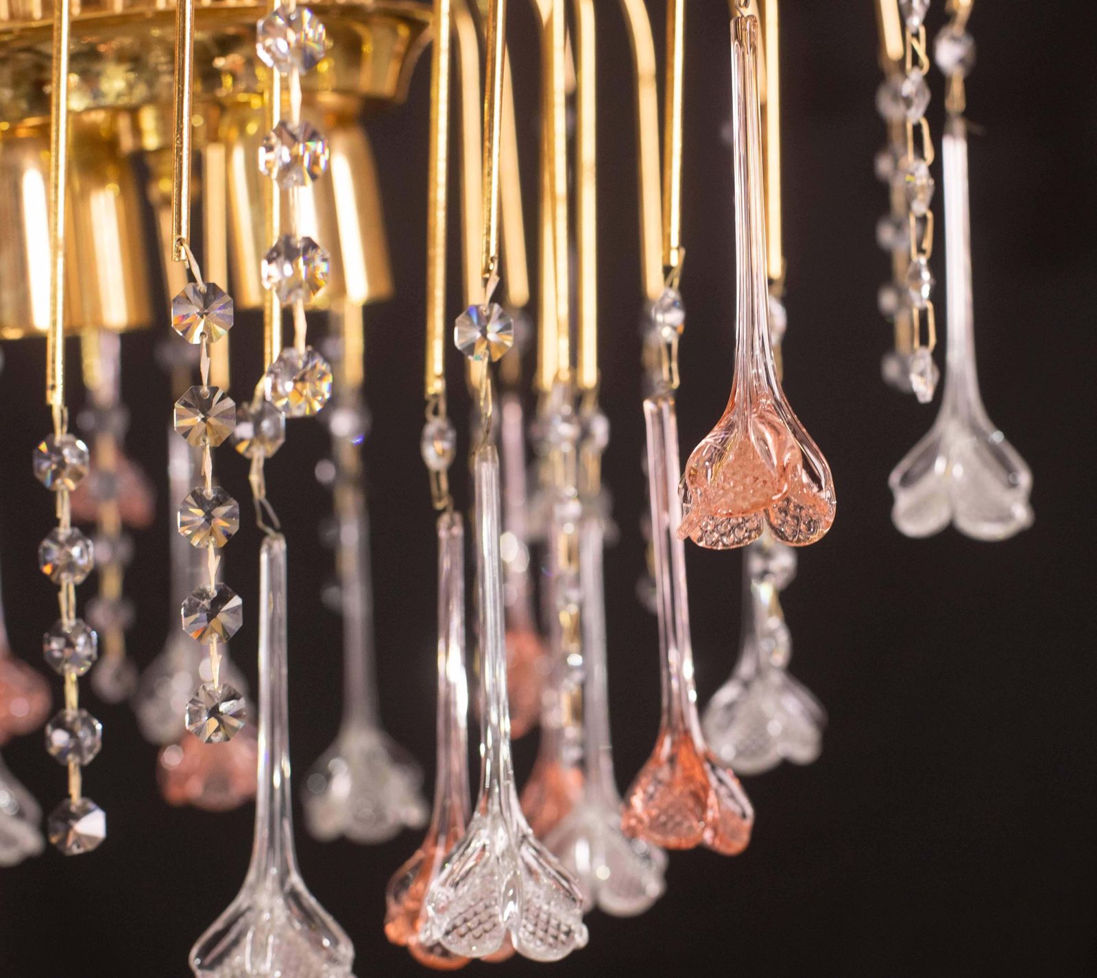 photo buy Brigitte Bardot, Pink And Trasparent Murano Flowers Chandelier, 1970s