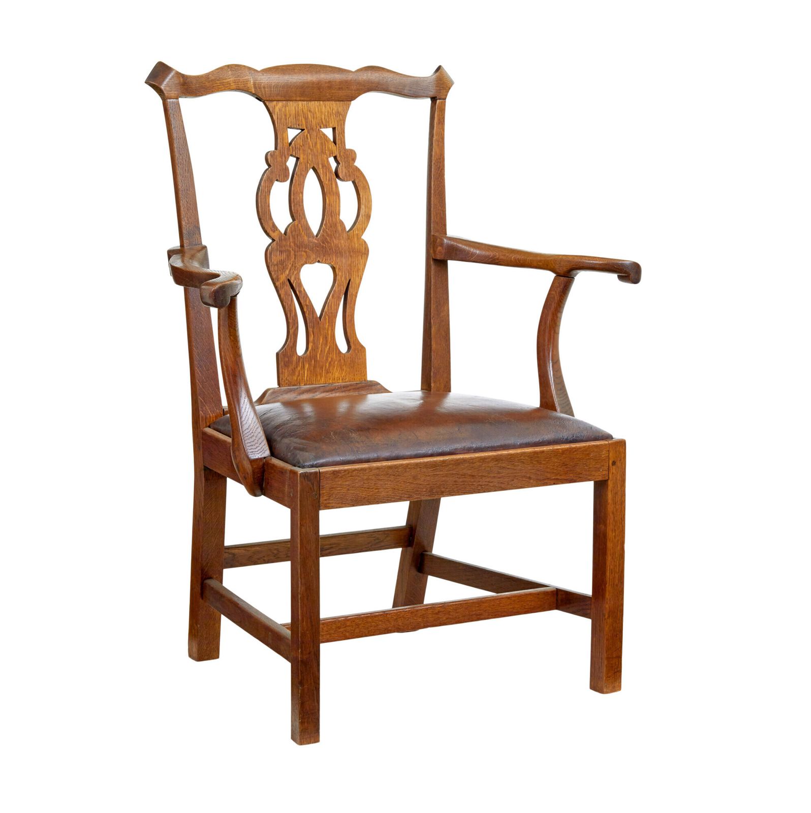 19th Century Shepherds Crook Oak Armchair