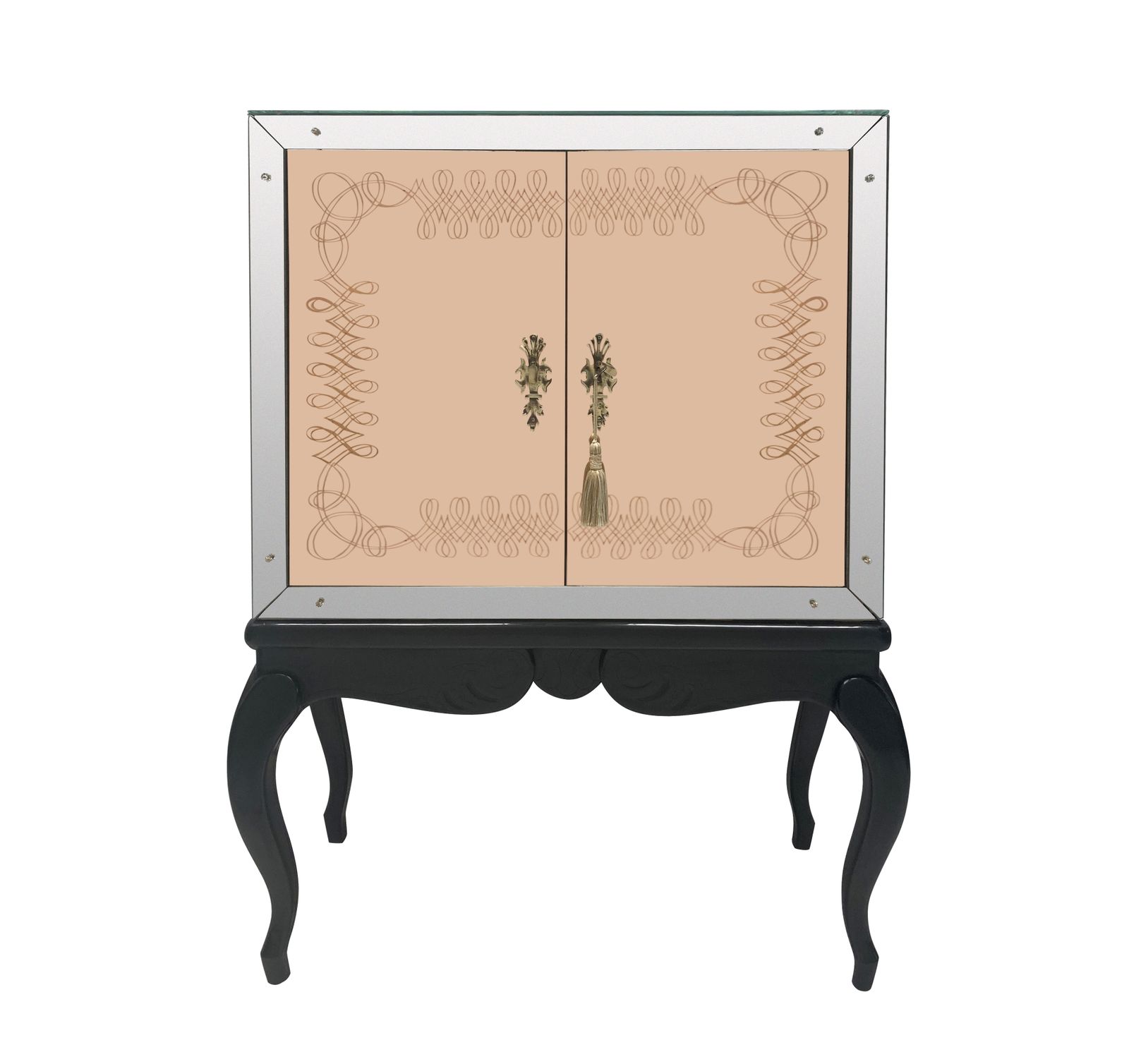 A French Mid Century Bar Cabinet On Stand