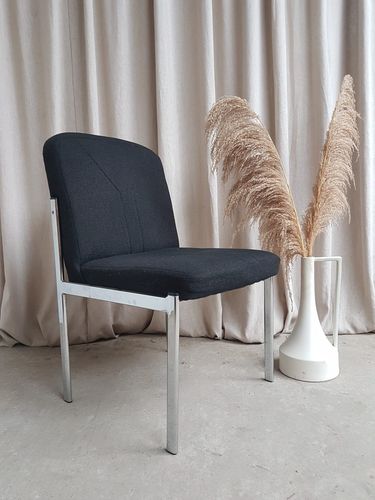 Vtg Mid Century Modernist Chrome Single Desk Dining Side Chair R767 photo furniture