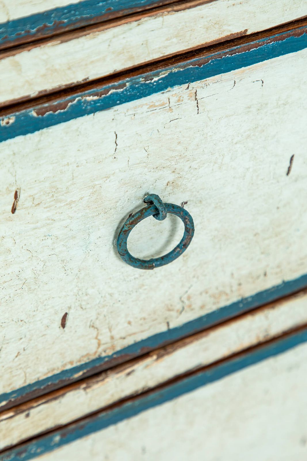 19th Century Spanish Chest In Duck Egg Blue photo vintage