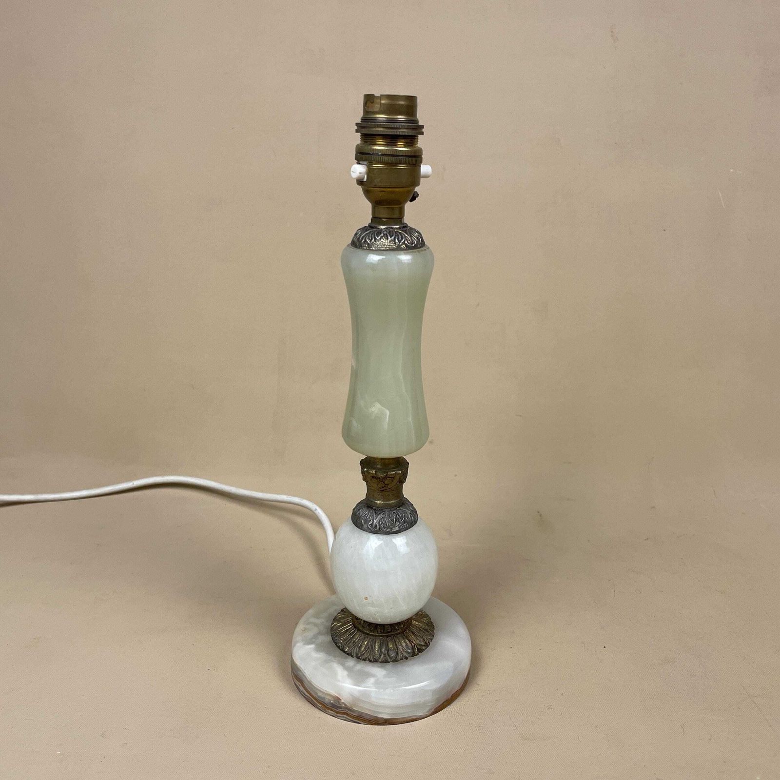 Antique Marble Lamp Light Bedside Side Table Desk Marbled Patterned Detail Vintage Pattern Stone Retro Green Gold Brass Metal Ornate Pattern photo furniture