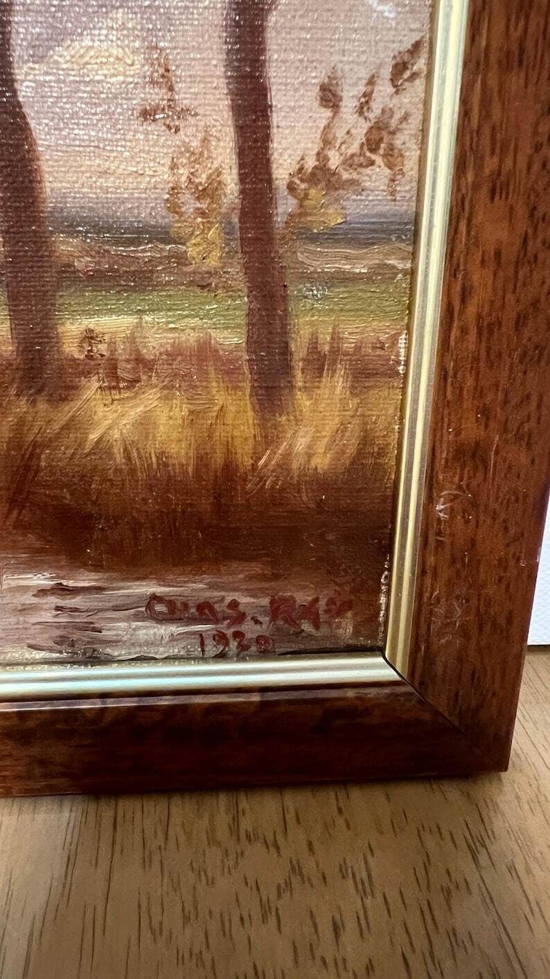 1920 Original Oil Painting By Charles Wray – Tranquil Landscape photo for sale