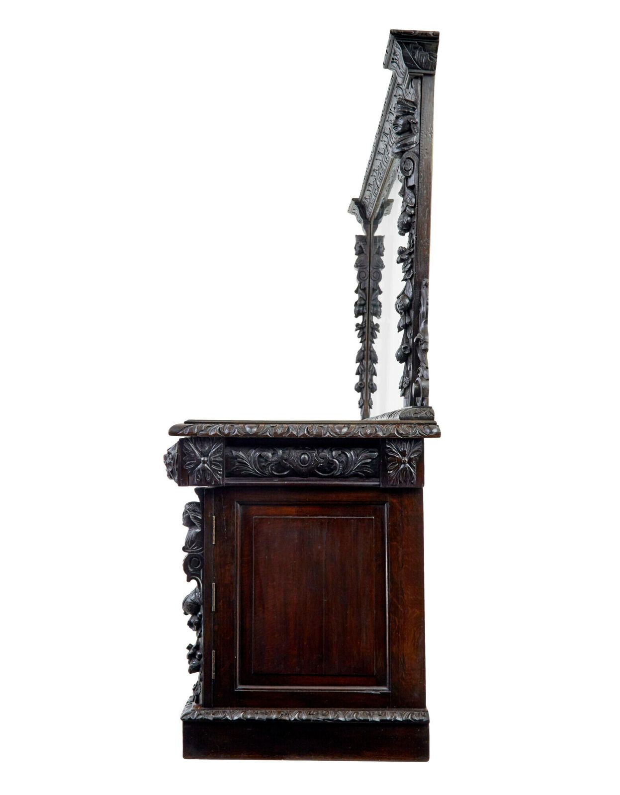 19th Century Carved Oak Mirrored Sideboard Of Grand Proportions photo buy