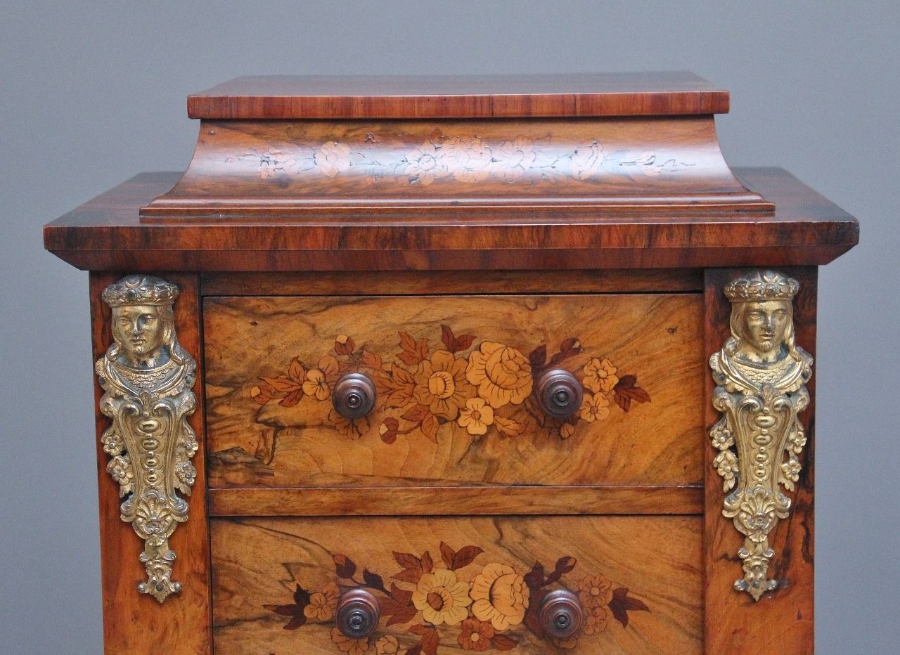 19th Century Walnut & Marquetry Wellington Chest photo Furniture