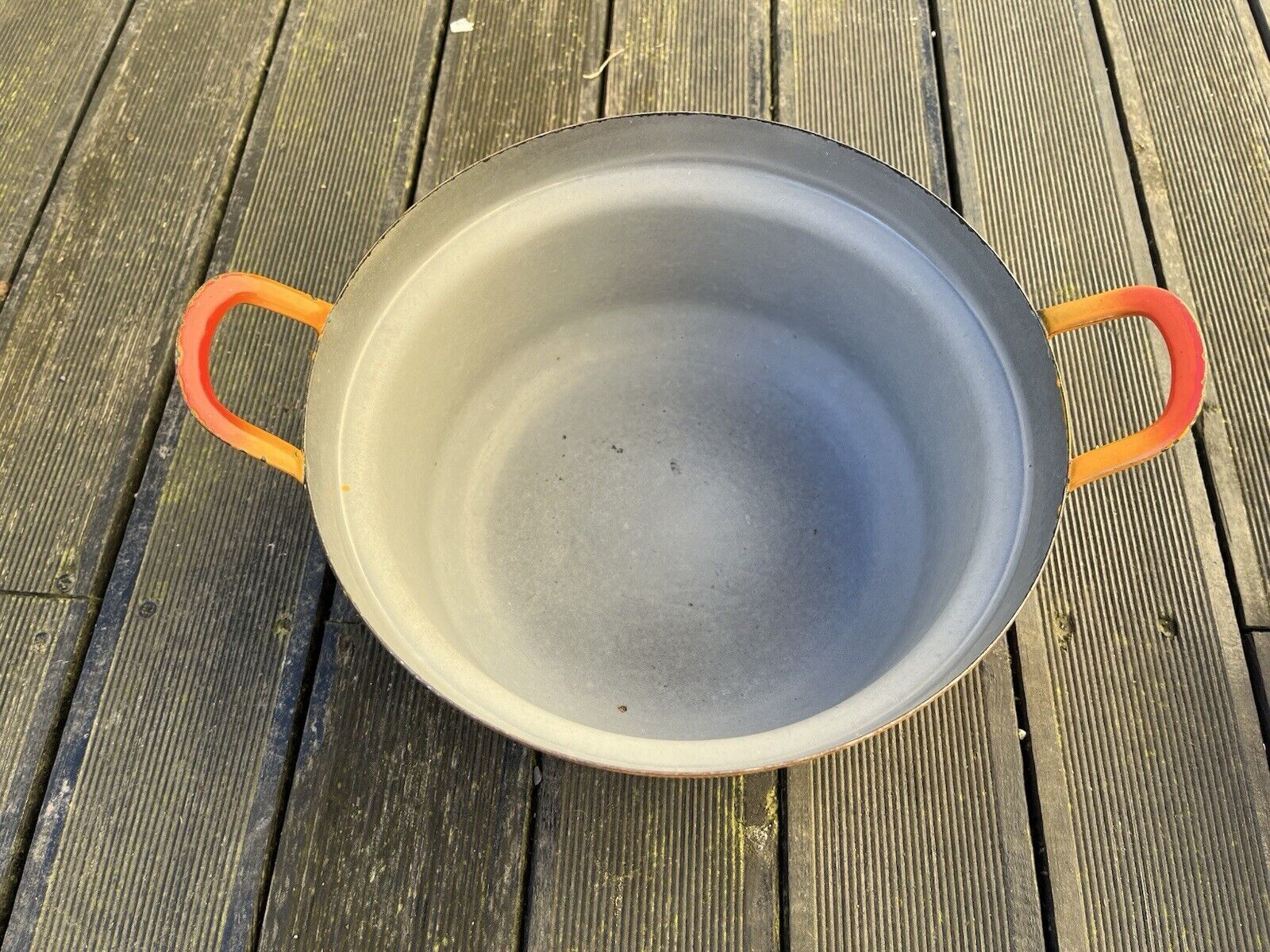 photo furniture 2 Mid Century 60's French Orange Luma Enamel Saucepans Retro Vintage Kitchen 50s
