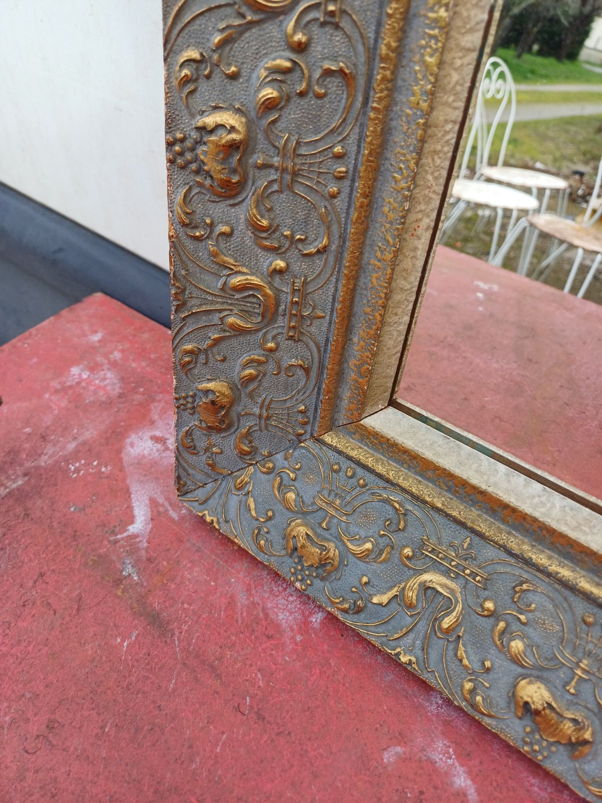 Wood And Gilded Stuk Mirror, Early 20th Century photo furniture