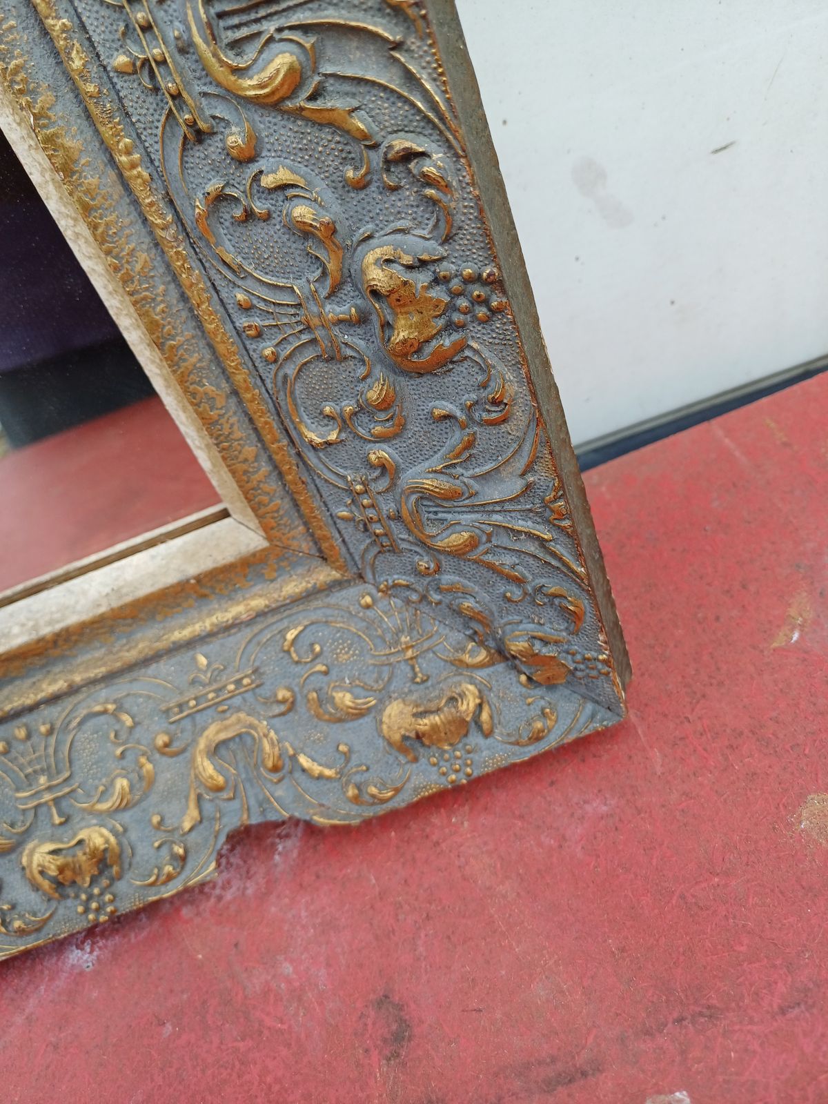 Wood And Gilded Stuk Mirror, Early 20th Century photo Home Decor