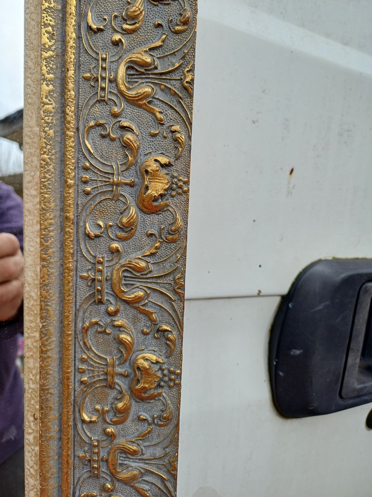 Wood And Gilded Stuk Mirror, Early 20th Century photo 123.0