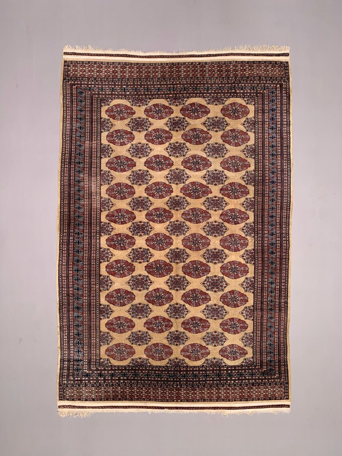 Fine Vintage Pakistani Rug, 290x190 Cm Turkoman Bokhara Large, Shabby