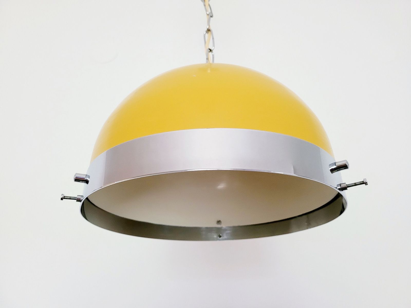 Space Age Pendant Light, Vintage Ceiling Light, 70's, Atomic Lamp, Mid Century Modern Lamp, Retro Hanging Lamp, Yellow Lamp, Mcm photo Lighting