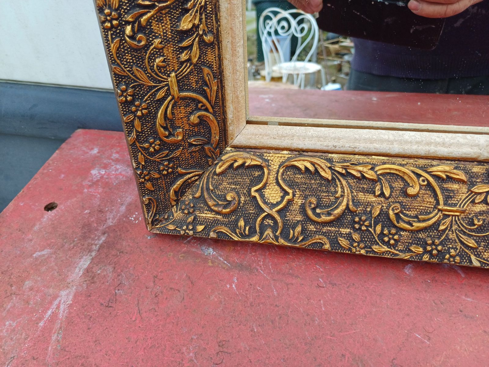 Wood And Gilded Stuk Mirror, Early 20th Century photo furniture
