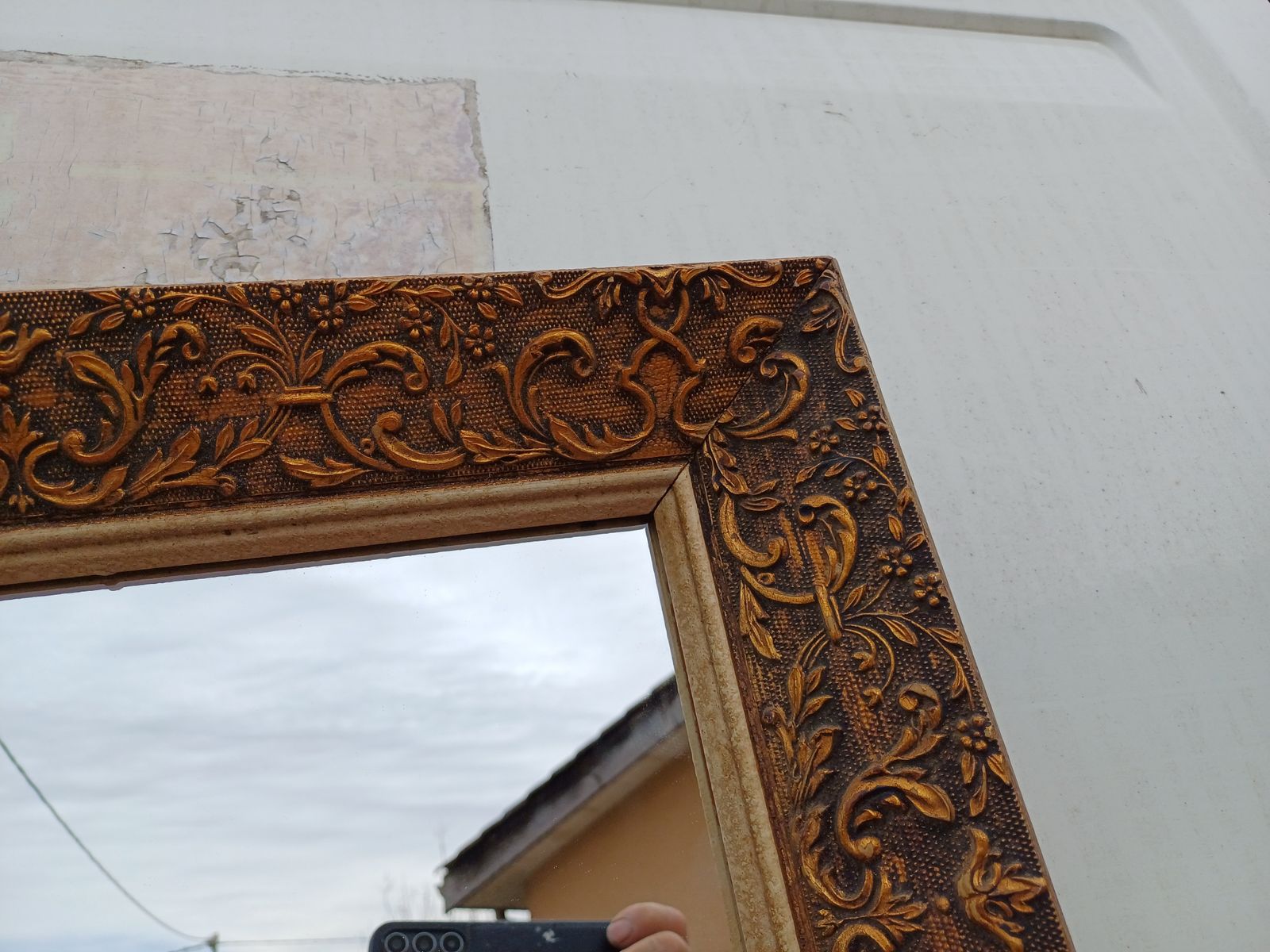 Wood And Gilded Stuk Mirror, Early 20th Century photo Home Decor