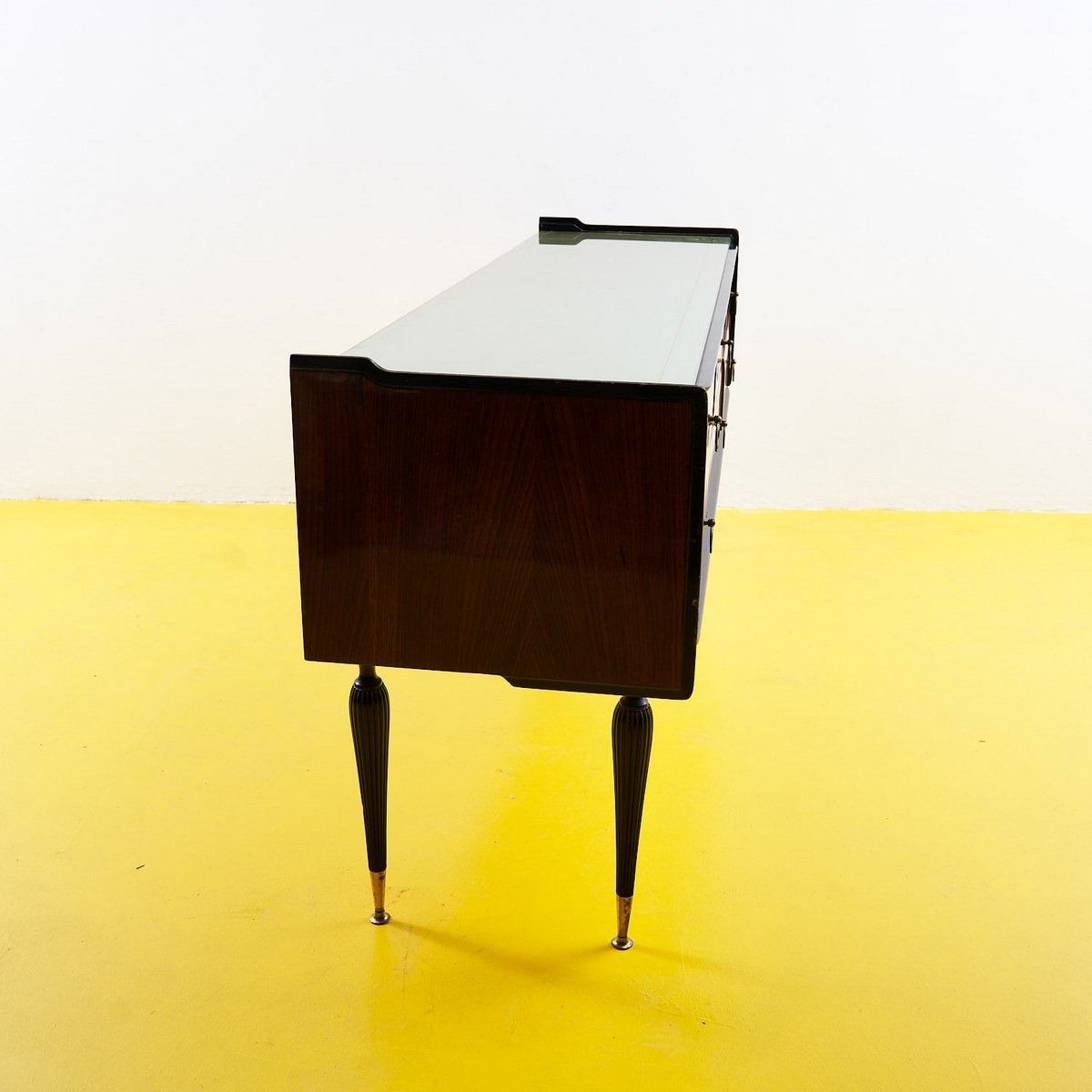 photo for sale 50's Wooden Sideboard With Glass Top