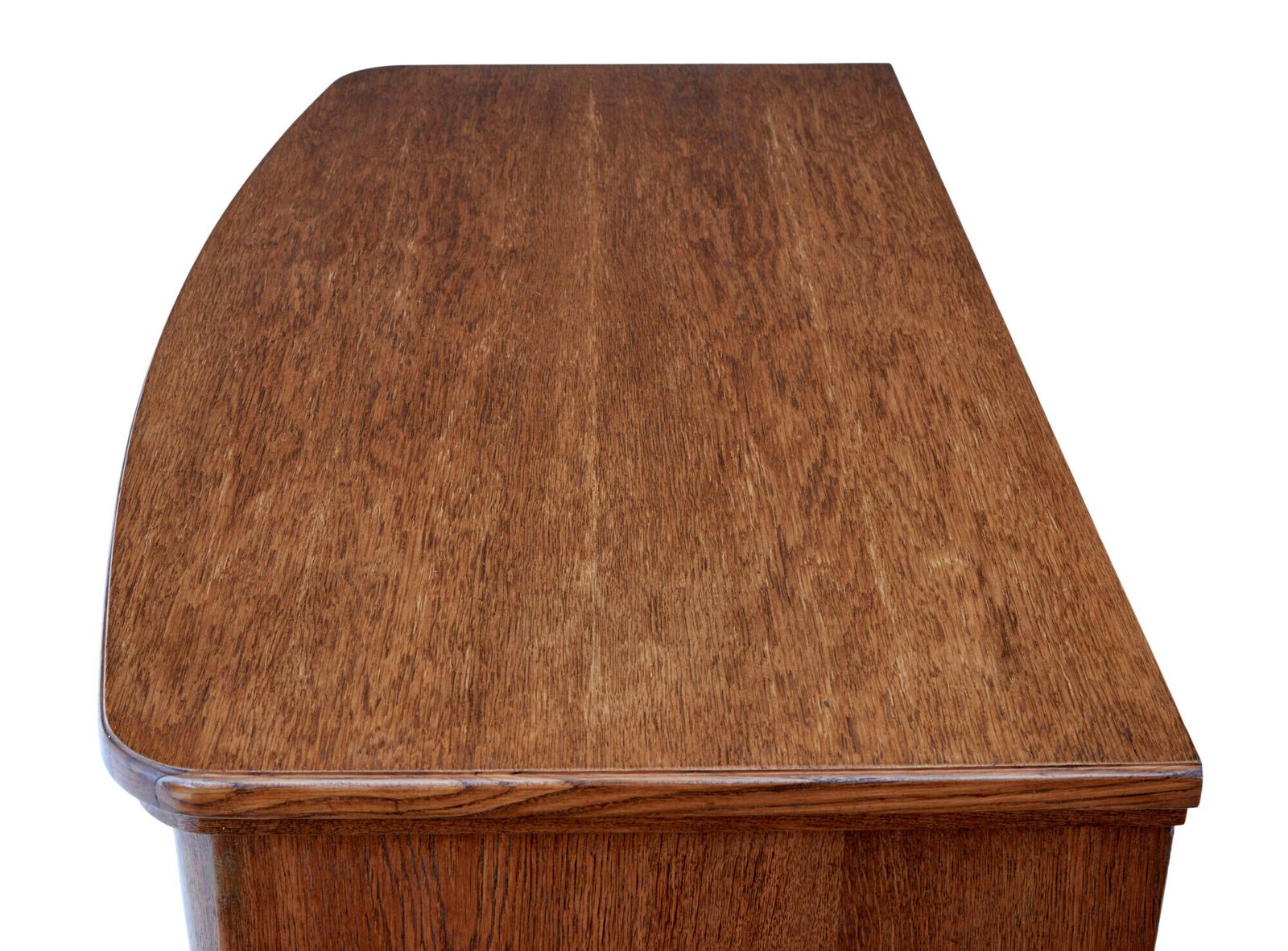 19th Century Bow Front Oak Chest Of Drawers photo for sale
