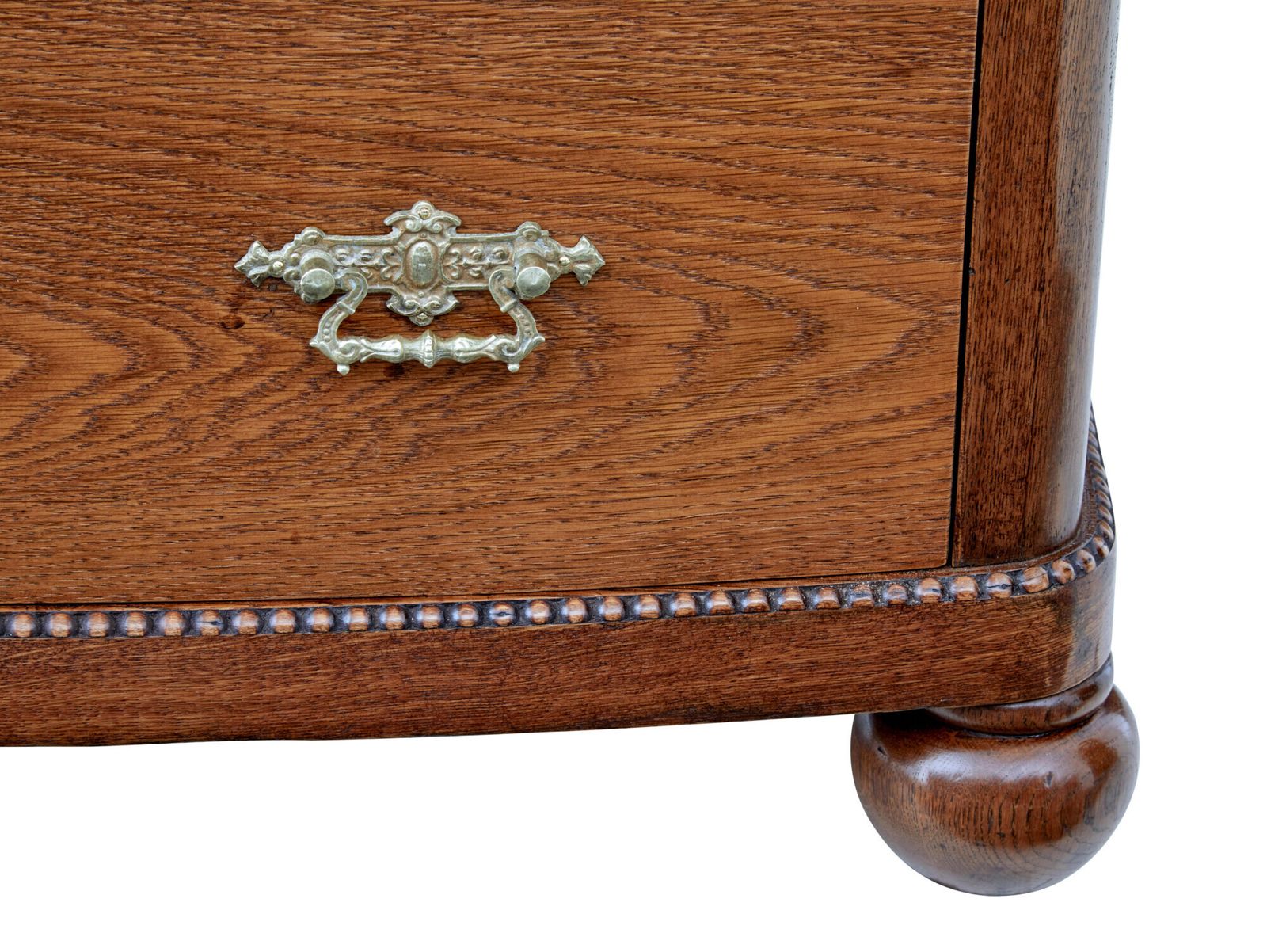 19th Century Bow Front Oak Chest Of Drawers photo Furniture