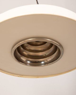 Vintage Italian Chandelier In White Metal, 1970s photo 513.0