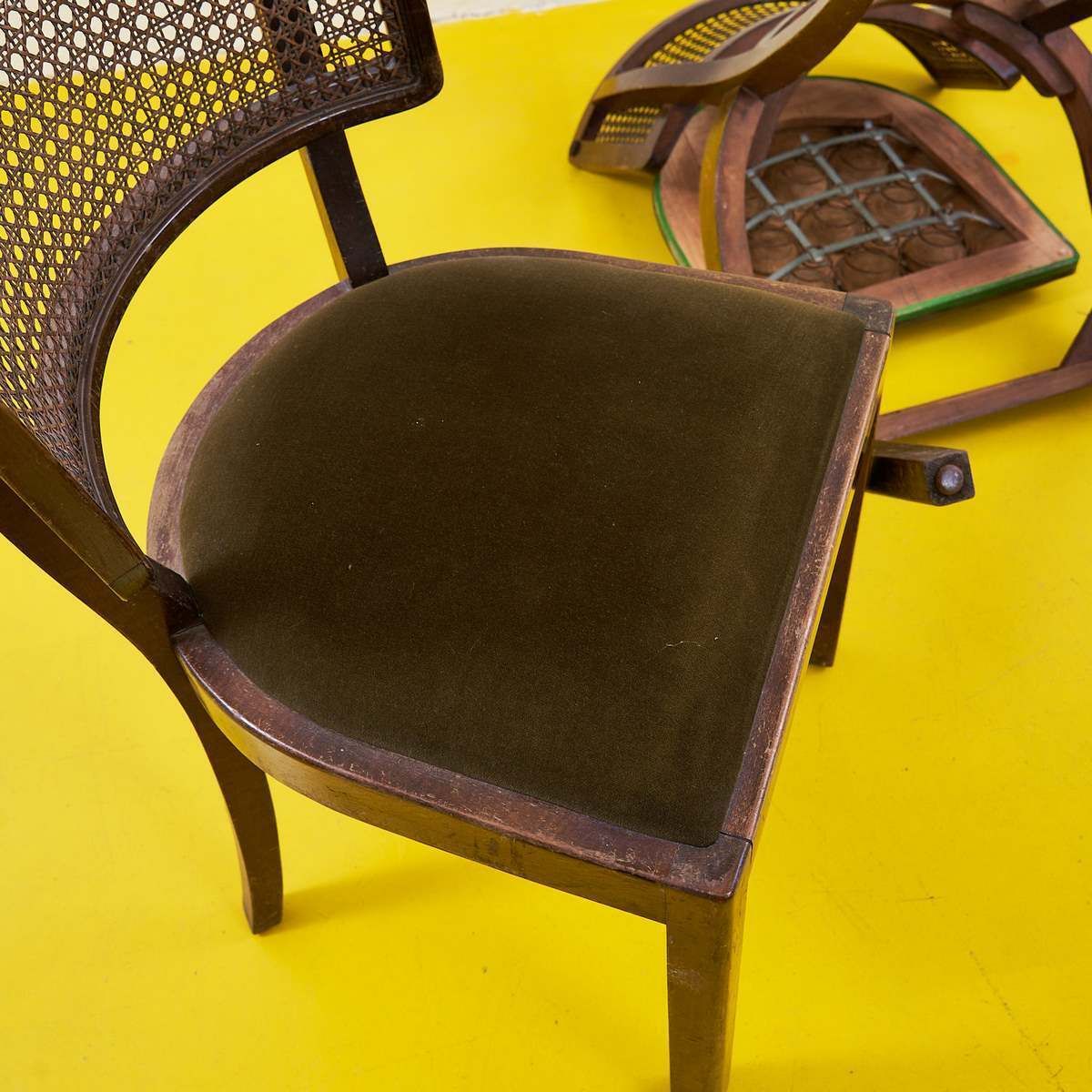 463.0 Pair Of Chairs From The 40s/50s In Wood And Vienna Straw photo