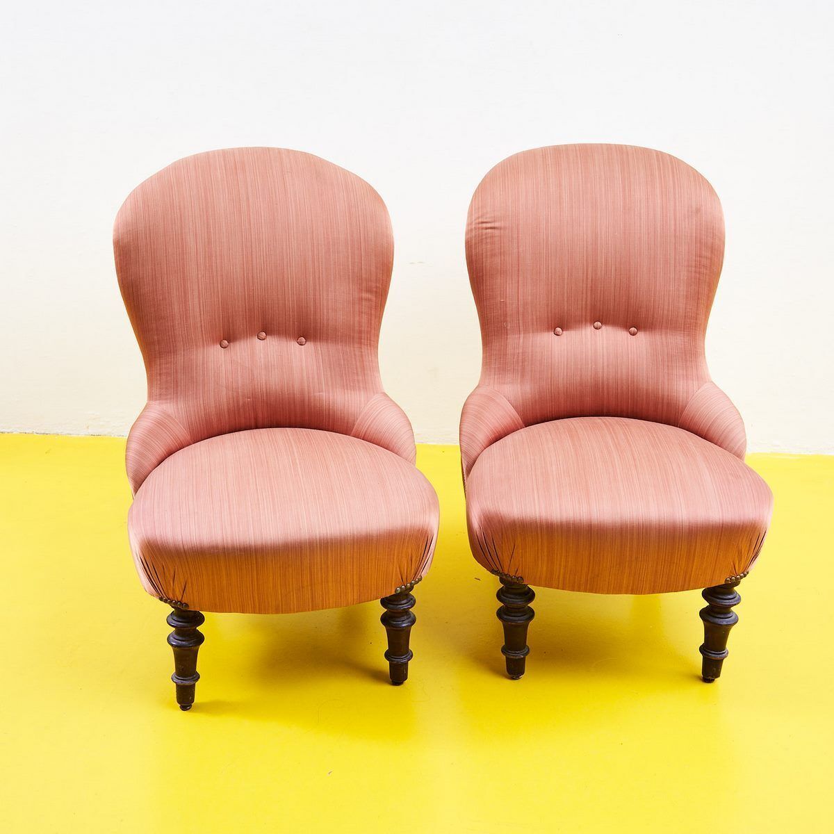 Pair Of 40's Fabric Covered Armchairs