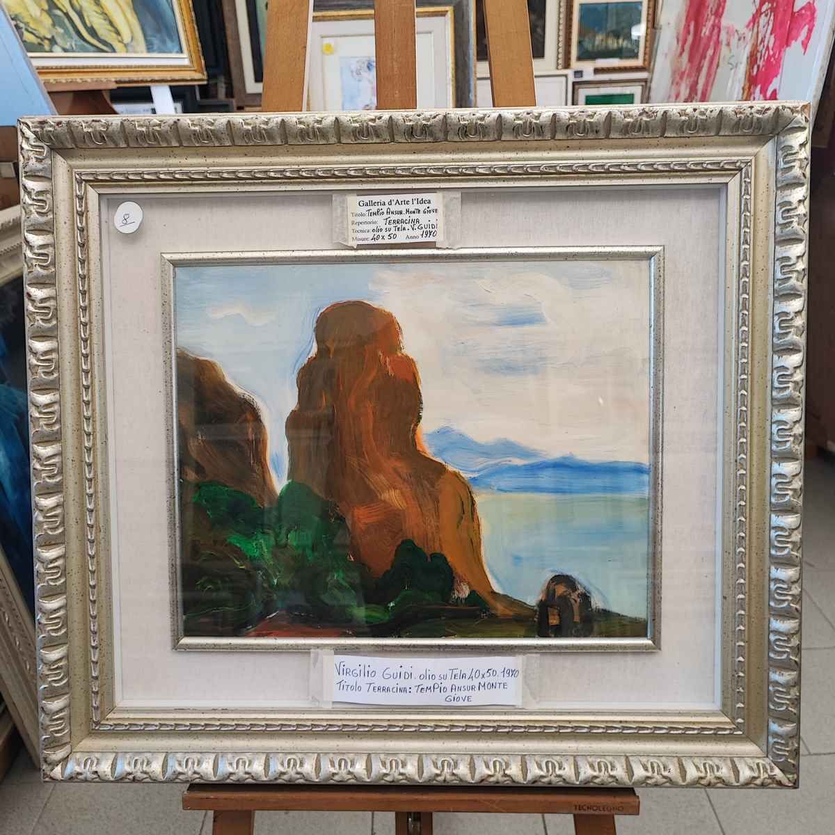 Virgilio Guidi Oil On Canvas, 40 X 50 Cm