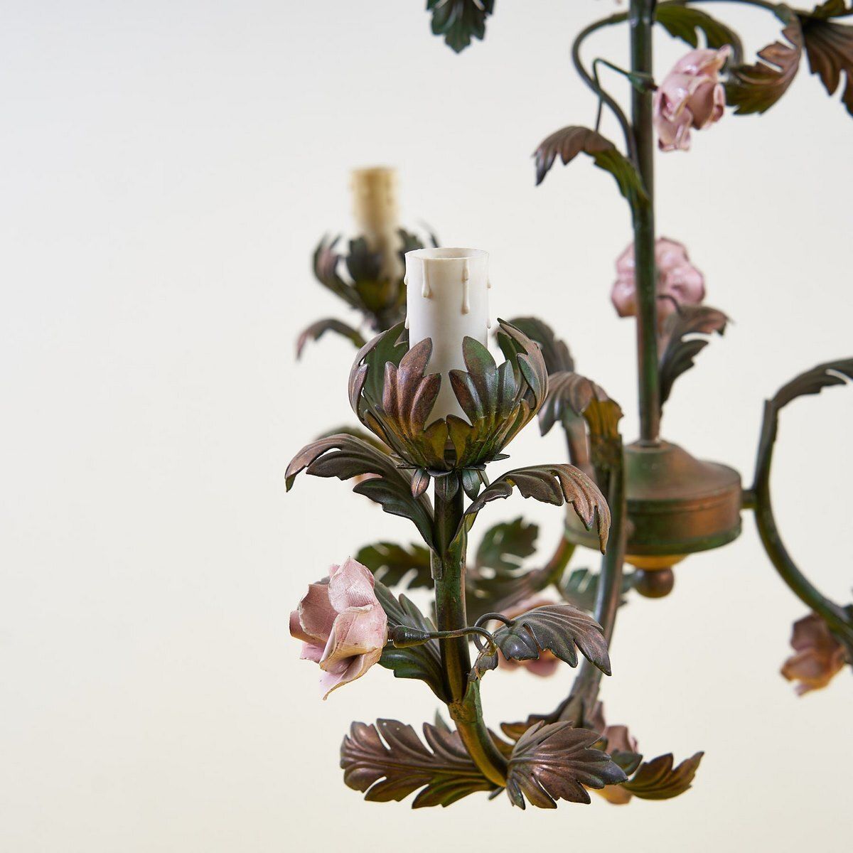 Vintage Floral Metal Chandelier photo furniture