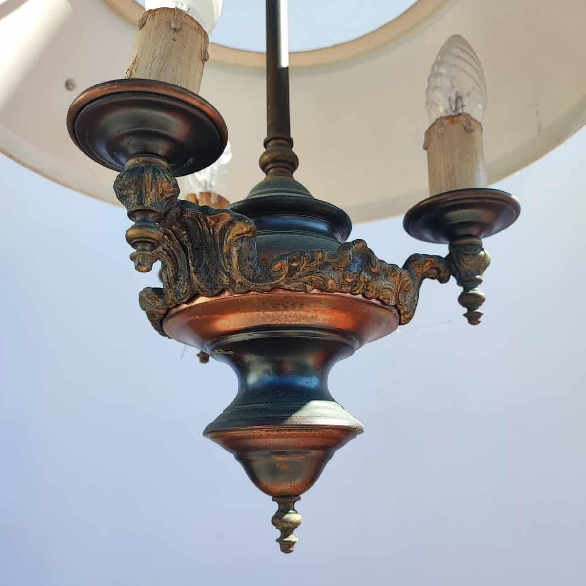 Vintage Chandelier Aqua Green, Glass Ceramic And Metal Italy 900 photo for sale