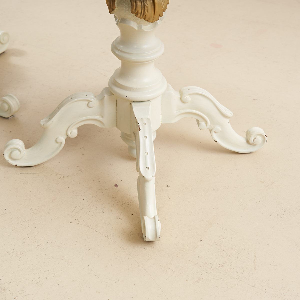 Pair Of White Lacquered Wooden Tables With Gold Details photo buy
