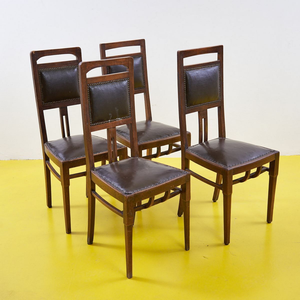 Wooden Chairs Early 1900s, 4 Pieces