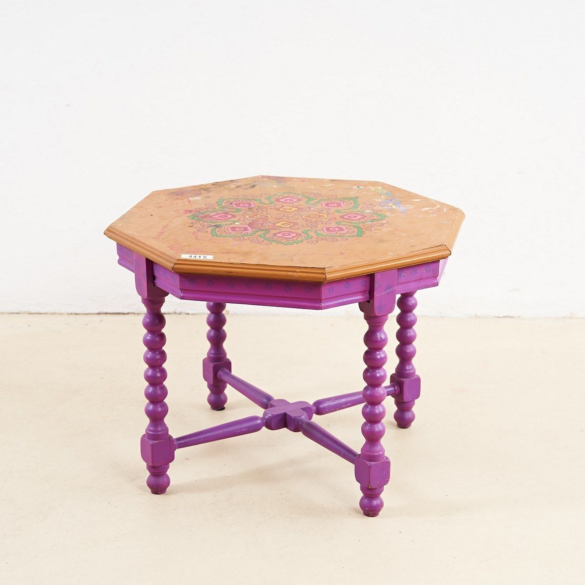 Vintage Wooden Table With Floral Decoration