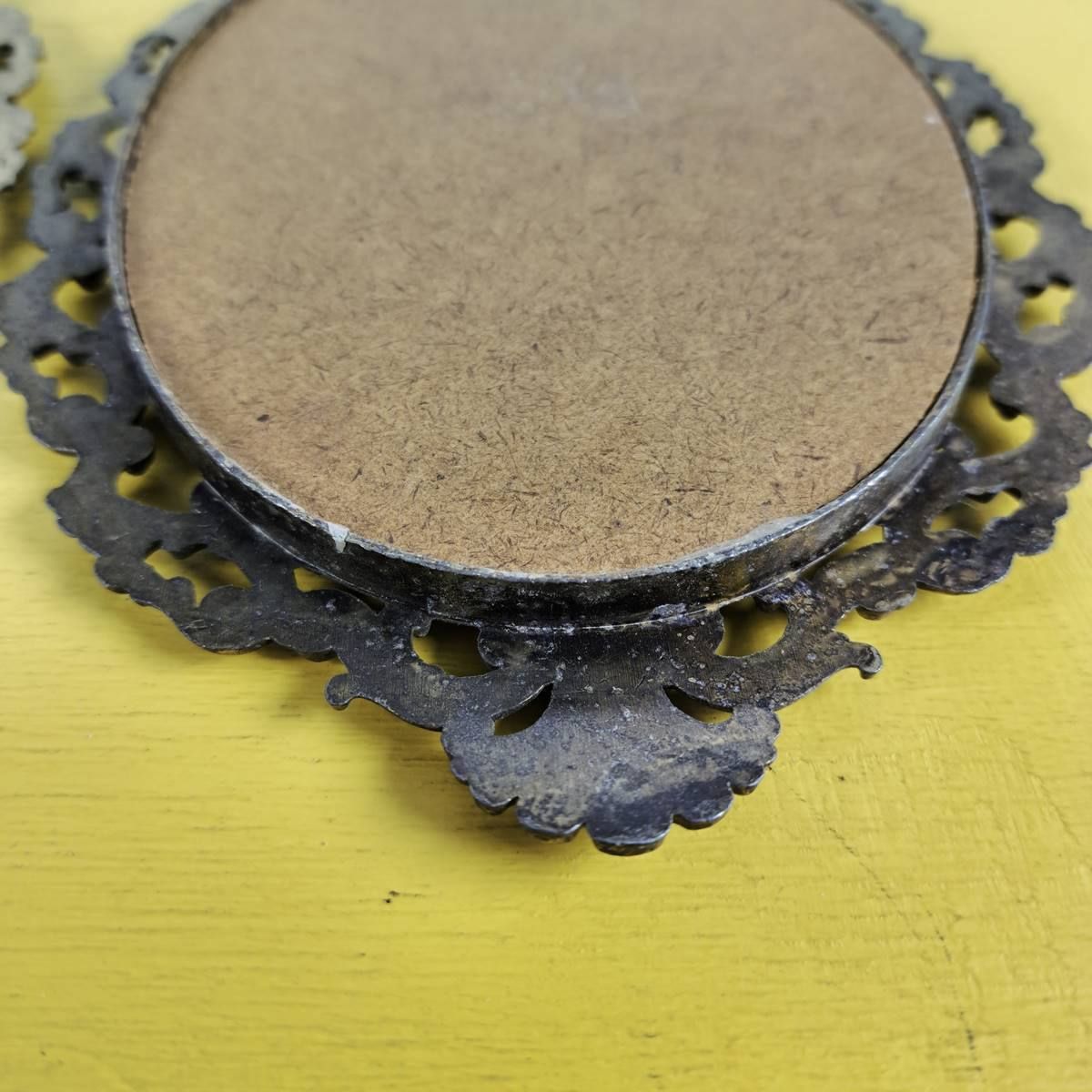 Pair Of Vintage Metal Frames With Prints photo buy
