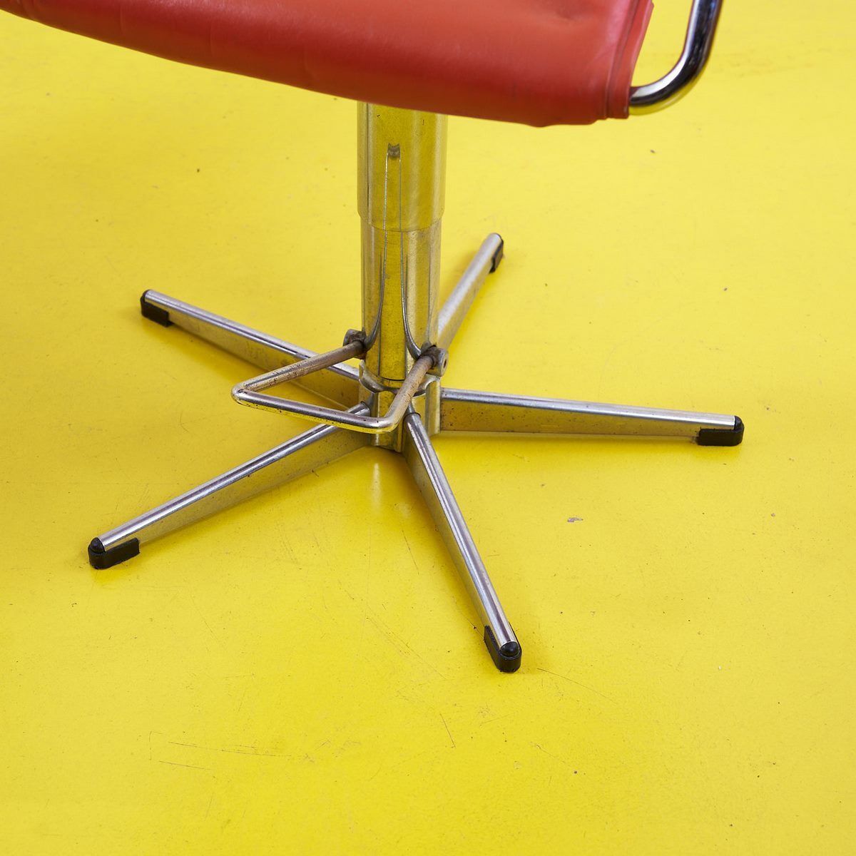 Pair Of Red Faux Leather Office Chairs photo for sale